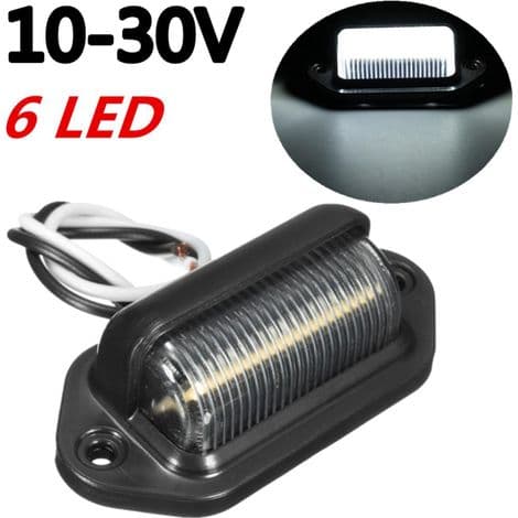 2 stk. - 6 LED bil nummerpladelys, universel LED nummerpladelampe til lastbil