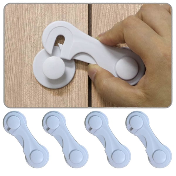 Skåpluckor för barnsäkerhet och barnsäkerhet, 4-pack skåpluckor med självhäftande