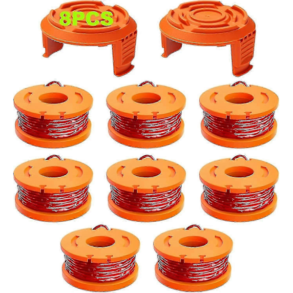 10-pack Trimmerspolsnöre för Worx, (wa0010) Ersättnings-Trimmerspolsnöre för Worx, Trimmersnöre-påfyllningar 0,065 tum för Worx, lämpligt för Worx-snöre 12
