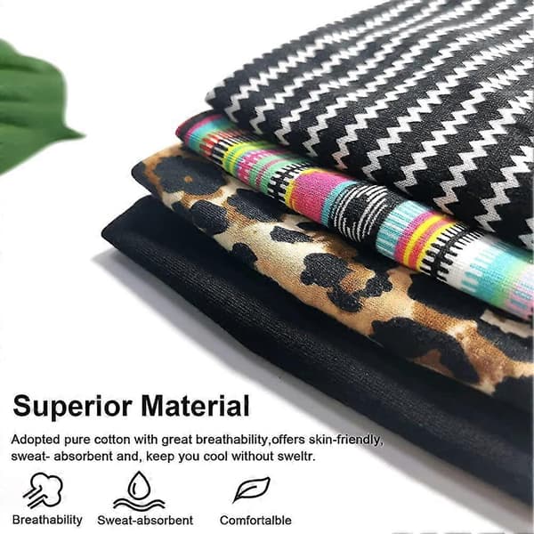 Hodeskjerf for kvinner, AcserGery elastisk mykt boho-hodebånd blomst leopard yoga