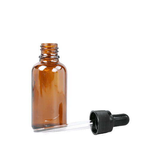 Genopfyldelig dråbeflaske med pipette Brun 15 ml