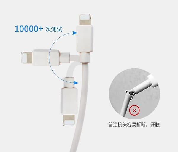 Lightning-kabel kompatibelt med iPhone & iPad, 2 meter, hvid - CE-certificeret