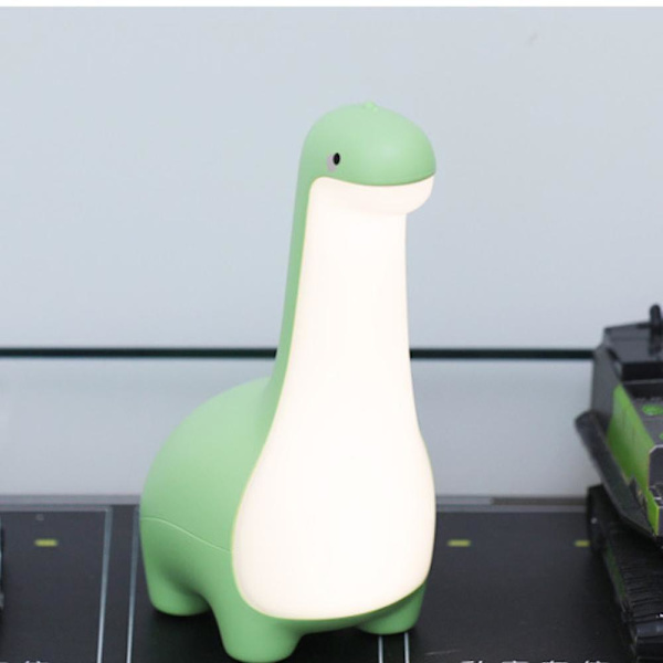 Sød Dinosaur Skrivebordslampe, LED Natlampe Til Børn Trådløs Opladning Student Læringslampe USB Genopladelig Hjem Soveværelse Studie Bordrums Dekoration La