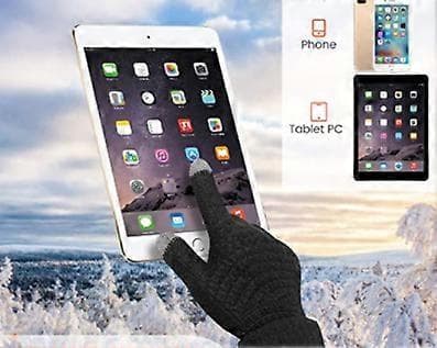 4 Par Dam Vinter Touchscreen Handskar Varma Fleecefodrade Stickade Handskar Elastisk Mudd Vinter Textningshandskar
