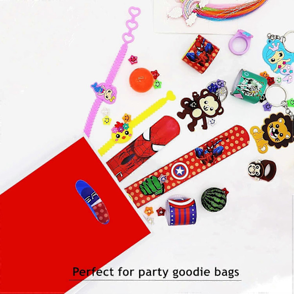 30 st. Färgade Plastpresentpåsar, Mixade Färger Multipack Partypresentpåsar för Barn, Fyllnadsgåvor för Födelsedag Jul Halloween, Shimmer Godispåse