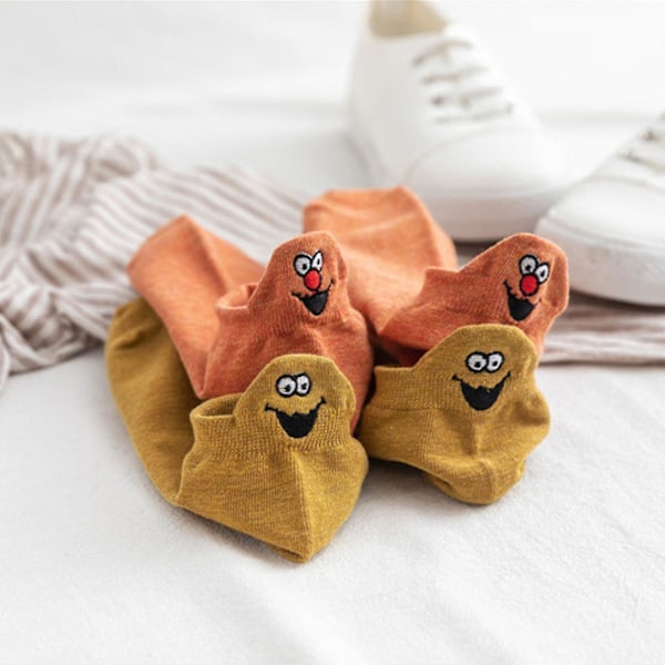 Söta Strumpor 10 Par Bomull Kawaii Broderade Roliga Ankelstrumpor Novelty Strumpor För Dam Flickor Wuqx