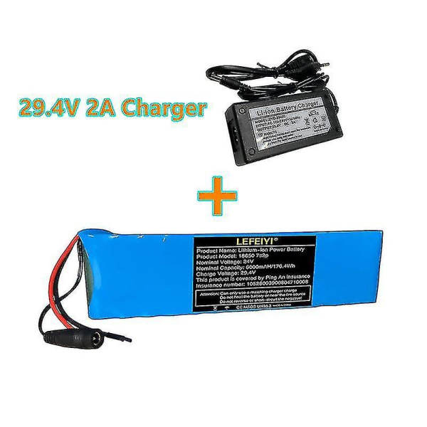 24-29,4v 6ah 7s2p 18650 Li-ion oppladbar batteripakke 29,4v 6000mah For Elsykkel Power Balance Scooter