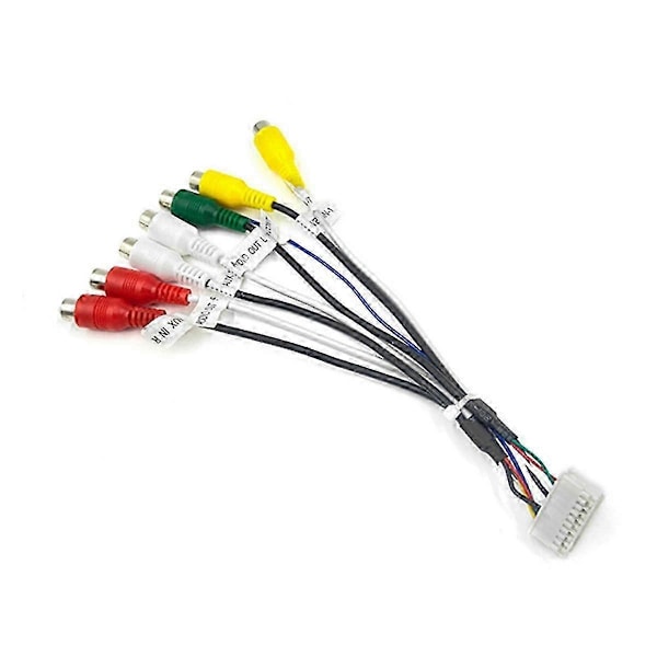 Nya Modeller 20Pin Android Bilstereo RCA Kabelhärva Adapter 7-Huvud RCA Ljud/Video AUX Kabel