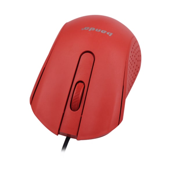 1 stk kablet mus, 3 nøgler bærbar ergonomisk mus, optisk mus til bærbar computer (rød)