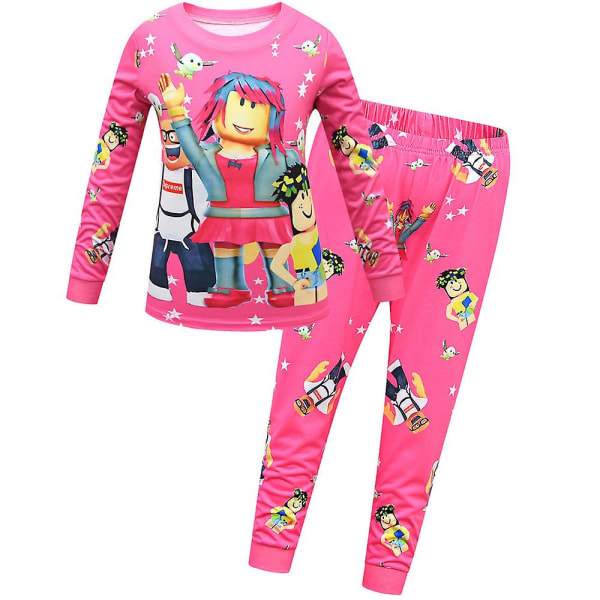 5-10 år Barn Pojkar Flickor Roblox Pyjamas Set Sovkläder Outfit Nattkläder Set Presenter Pink 8-9Years