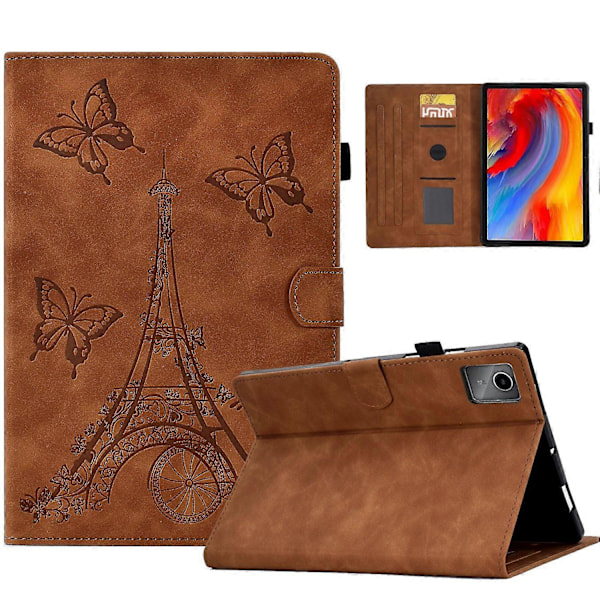 Torni-kuvioitu nahkainen älytablettikotelo Lenovo Tab M11 / Xiaoxin Pad 11 2024 -tabletille
