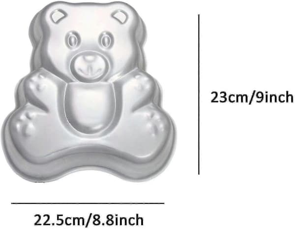 9 Tommer Bjørn Formet Aluminium 3D Bageform Kageform Bageplade - Bjørn jn