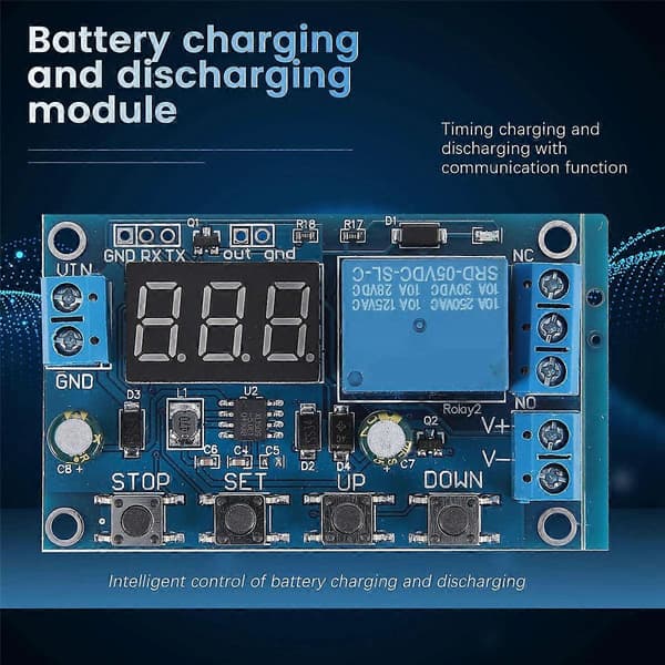 DC 6-40V Batteriladdare Kontrollbrytare Underspänning Överspänningsskyddskort Auto Cut Off Disco