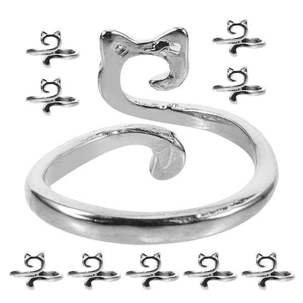 12 st Stickade Ringar Stickningsringar Fingerringar för Stickning