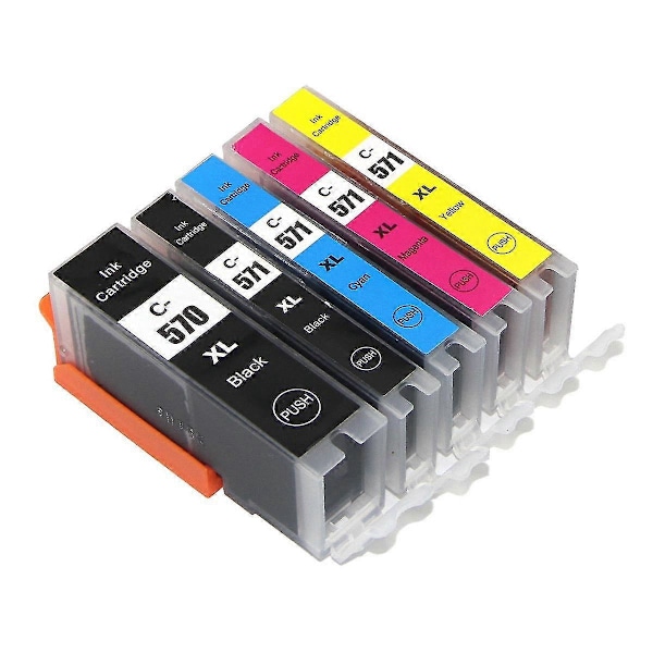 1 Sarja 5 Mustesäiliötä PGI-570 CLI-571 Yhteensopiva/ei-OEM (5 Mustetta)