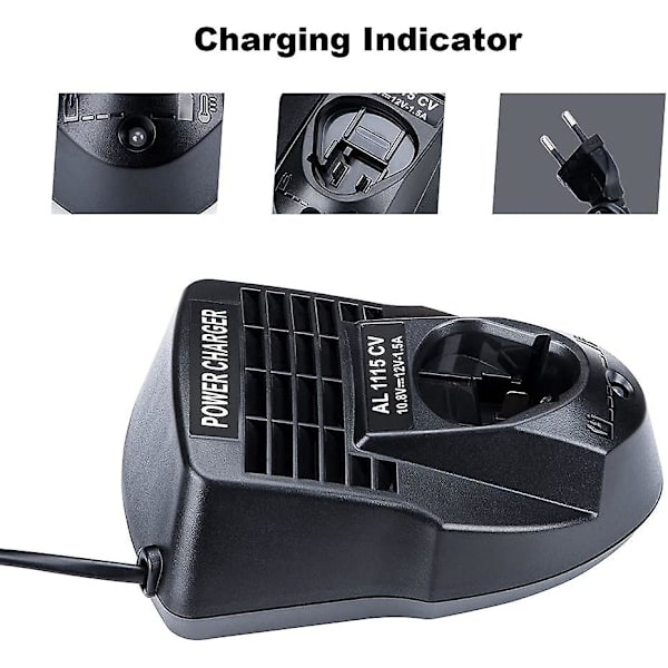 AL1115CV 10.8V 12V 1.5A Lithium-ion Batterilader Strømforsyning til Bosch Li-ion Boremaskine/Skruetrækker BC430 BC330, 2 607 336 996 BAT411, BR-Vie
