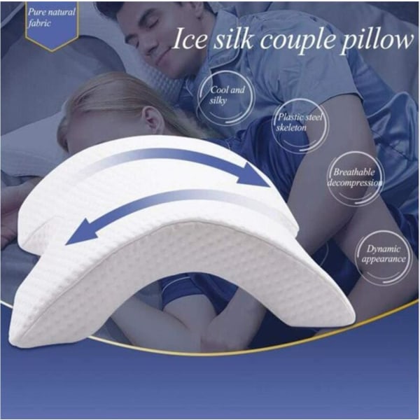 Kaareva Memory Foam -tyyny käsivarsille ja käsivarsille, painetta vähentävä tyyny pariskunnille, U-muotoiset tyynyt, jääsilkkityynyt nukkumiseen
