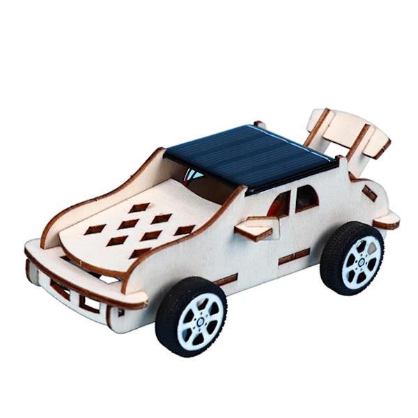 Tee-se-itse puinen tiedekoe auton malli Kestävä sähköinen kokoonpanoauto Hauska viileä automalli Lelut