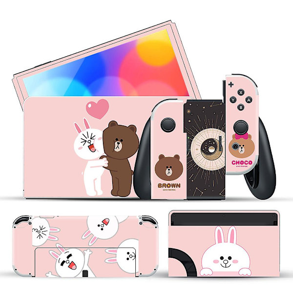 Nintendo Ns Siwtch Oled Spillkonsoll Farge Patch Smerte Patch Riperesistent Beskyttende Filmerwoledq-0036