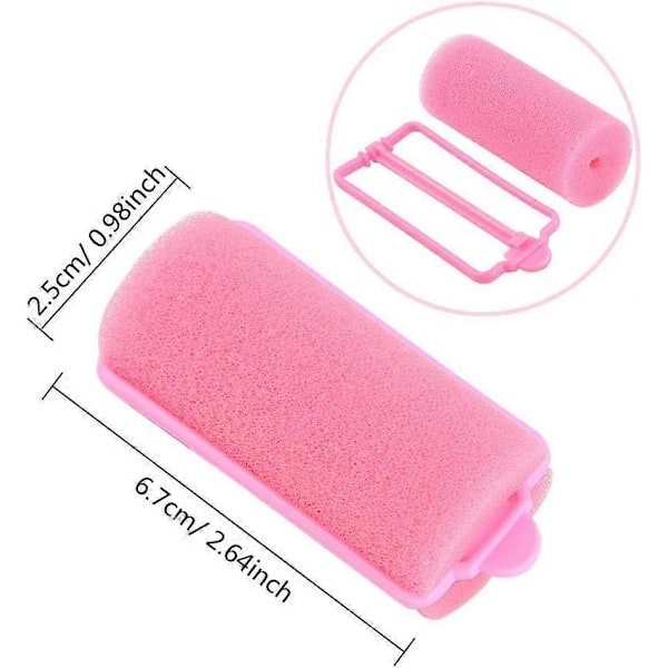 30 Stykker Skum Svamp Hårruller Pink Curlers Bløde Svamp Hårruller Styling Værktøjer Skader Ikke Hårfrisuren til Kvinder og DIY Børn (25mm)