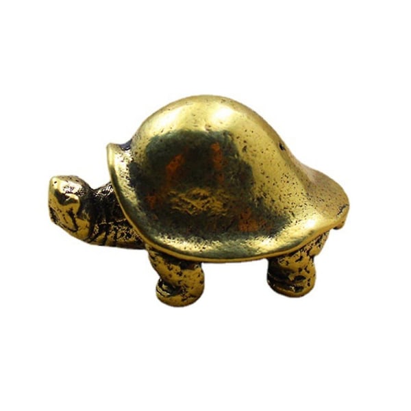 Mässing gammal sköldpadda statyett Lucky Turtle Tea Pet Hantverk Staty Desktop Decors