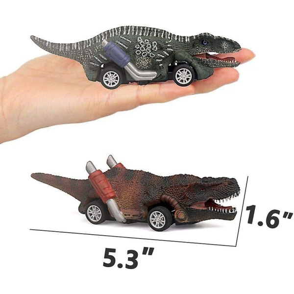 Dinosaurie Leksaksbil, Pojk Leksaker Ålder 3 Till 12 Leksak Dinosaurie 5,3 Tum Leksaker För 3,4,5,6,7,8,9,10,11,12 Åriga Pojkar Full-form Dino Bil Leksak, 6 Pack