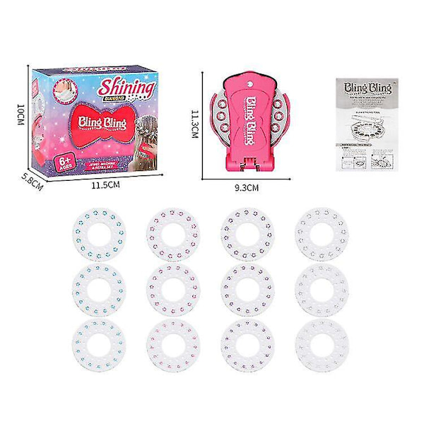Blinger Diamond Styler Sparkle Hårtillbehör Stick Drill + 180 Diamanter Flerfärgad Design