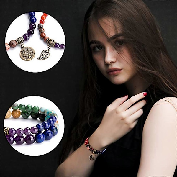 stykker af naturlige krystal dobbelt chakra armbånd