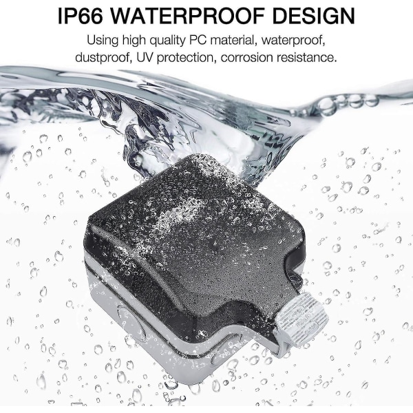 Ip66 Vattentätt utomhusuttag, Vägguttag för utomhusbruk, Vattentätt utomhusuttag, utskjutande skyddskontakt Externt uttag med gångjärn