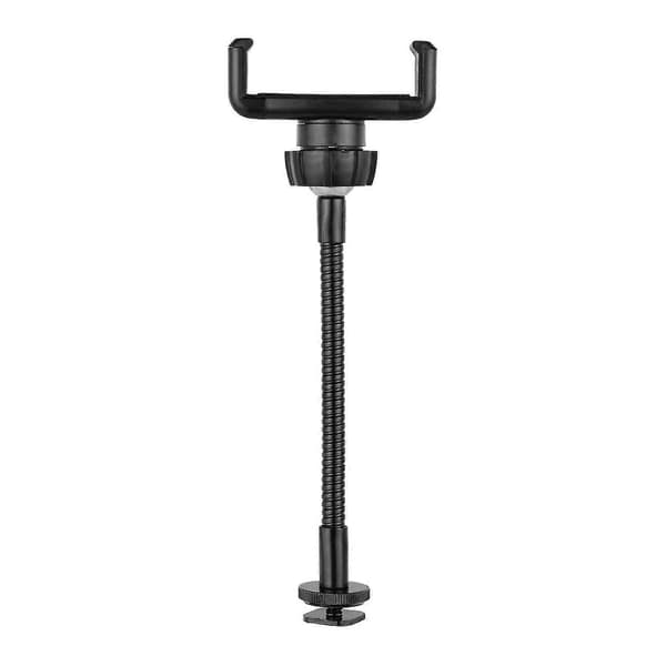 Foldbar telefonklemmeholder med cold shoe-montering til LED-ringlys smartphone-montering