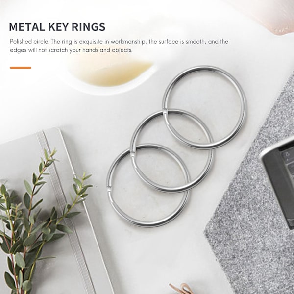 100 stk, 1 tommers nøkkelring, åpen nøkkelring, metall nøkkelring, flat ring for husholdning, bilnøkkelring