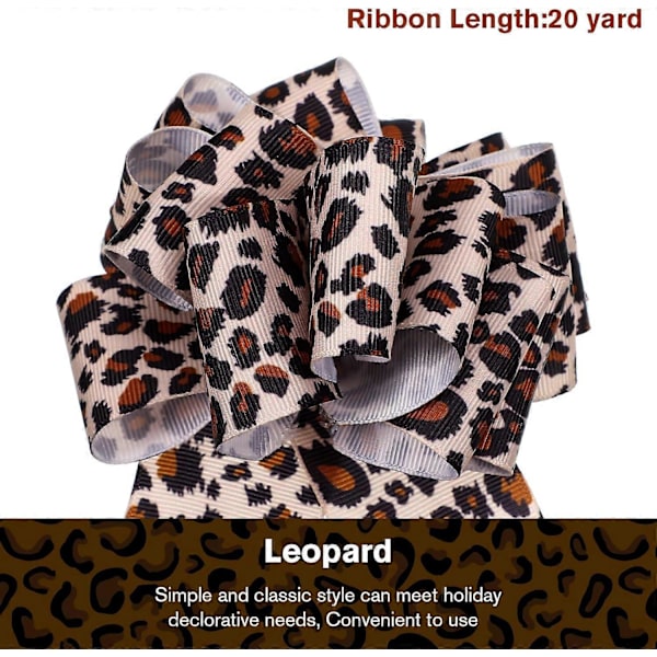 Leopard Print Grosgrain Bånd - 1,5 Tommer 20 Yards Gepard Bånd til Hårbøjler & Håndværk Emballage