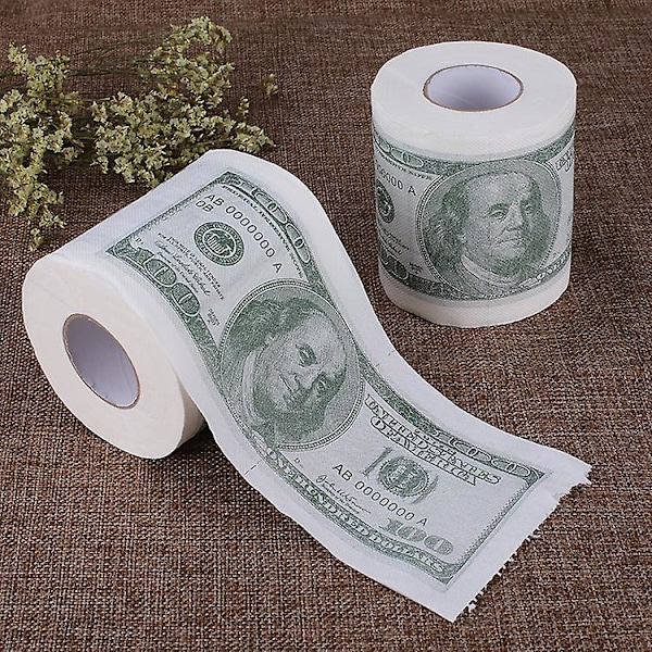 1 Rulla Dollar Bill -WC-paperia Kotirullalle Hauska Lahja