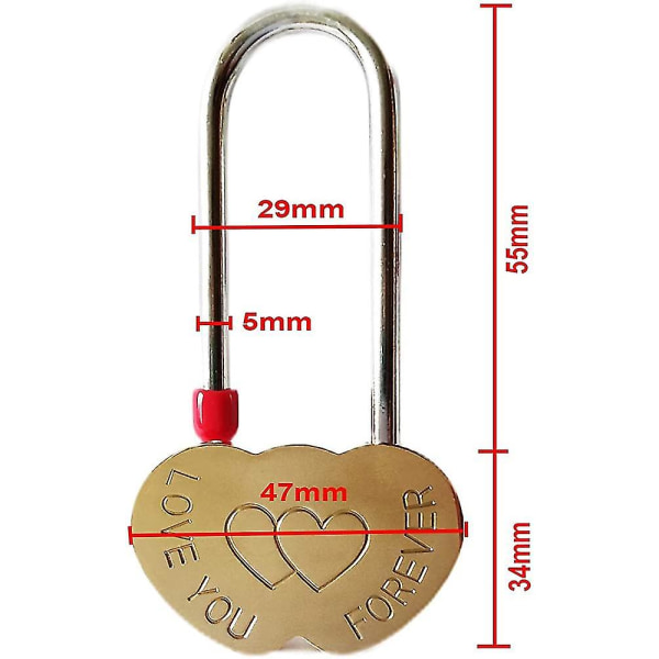 Storlek 50mm Önskelås Nyckellöst Evig Kärlek Kärlekshänglås Koncentriskt Lås Mässingslås Festligt