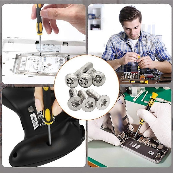 Professionelle Præcisions Magnetiske Torx/Stjerne/Tx Skruetrækkere, sæt/kit med 6 stk, T3 T4 T5 T6 T8 T10