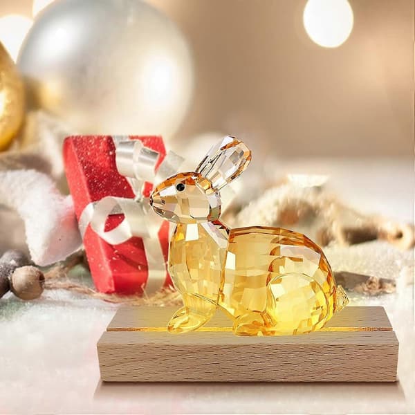 2-pack/4-pack LED-belyst displaybas i trä, rektangulär displayställning för kristallglas, hartskonst och dekorativa ornament (4-pack)
