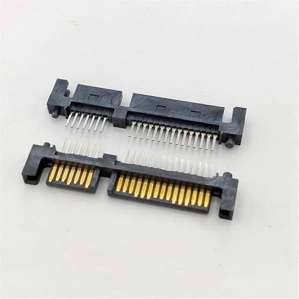 100 stk. SATA 7+15 22 Pin Rett Hann Interface Socket Connector Port for Harddisk HDD 22P