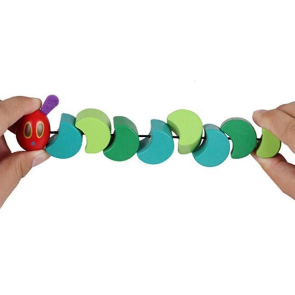 Färgglad trä hungrig twist larv baby barn present pedagogisk leksak