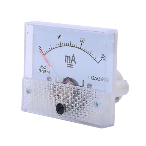 DC 0-30mA Analog Strömgivare Panelmätare Ammeter 85c1 30mA, Vit