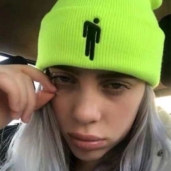 Billie Eilish stickad mössa, bekväm andningsbar mjuk, vintermössor för kvinnor och män