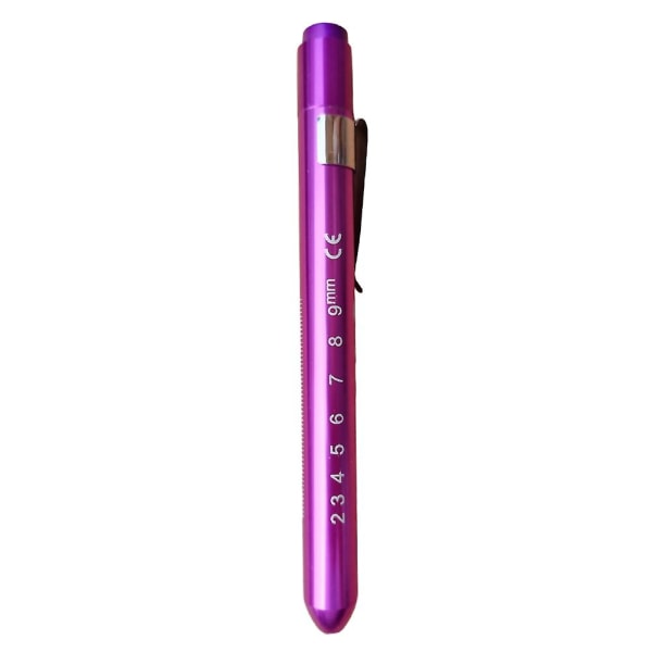 Bærbart pennelys med penklemme Genanvendeligt holdbart pennelys til læger Purple White Light