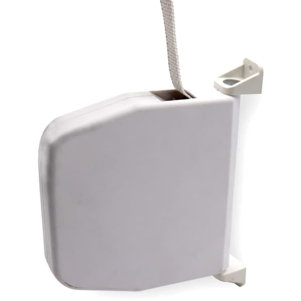 Manuell rulleskoddevinder – Avtakbart deksel for rask stroppbytte – Hvit PVC-finish – 180° rotasjon