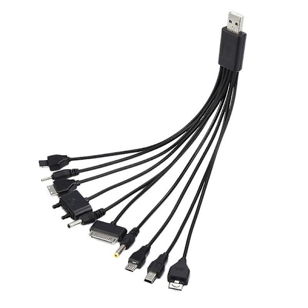 1 stk. 10 i 1 multifunktionel oplader USB-kabler til iPod Motorola Nokia Samsung Lg Sony Ericsson forbrugerelektronik datakabler