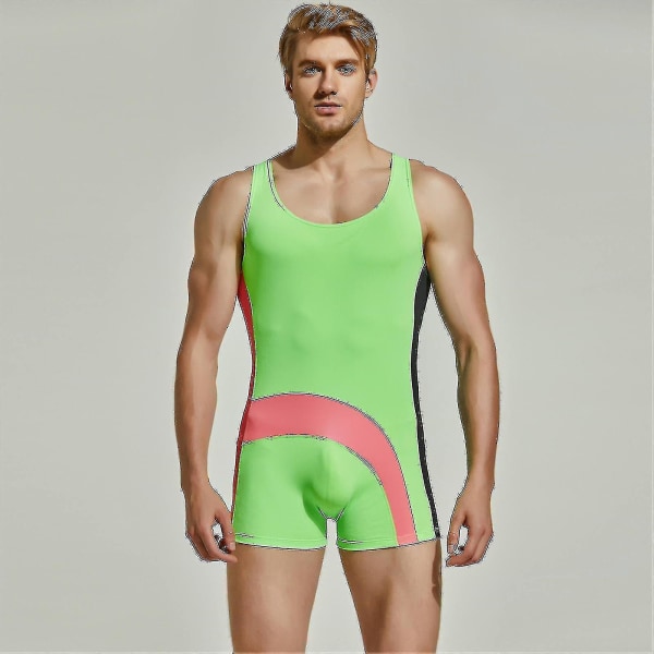 Utendørs sport fritid for menn Matchende badedrakt i ett stykke Green L