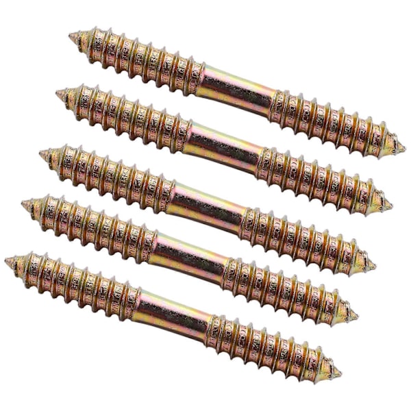M8 x 70mm Kaksipäinen Puusta Puuhun Huonekalujen Kiinnitystappi Ruuvi 5kpl