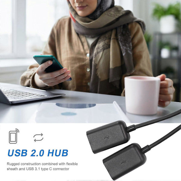 Typ C OTG USB 3.1 2.0 Hona OTG Laddning 2 Port HUB Kabel Y Splitter