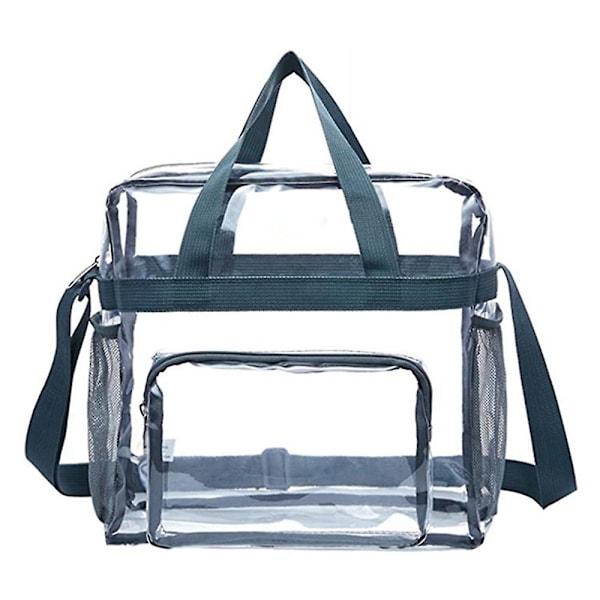 Klar Tote Bag Godkänd för Stadion, Klar Väska med Fickor Framtill, Klar Tote Bag för Konserter, Sporthändelser (12x12x6 Tum)
