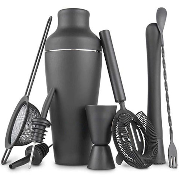 Cocktail Shaker Set - Matt Svart - Rustfritt Stål