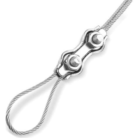 M2 Kabelklemme 18 Stk. Dobbelt Kabelklemme i Rustfrit Stål til 2 mm Rustfrit Stålkabel