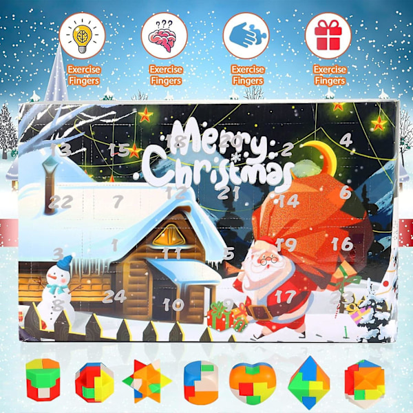 24 Julekalender Puslespil 2023 Jule Nedtælling Kalender Puslespil Spil Advent Kalender Blind Box